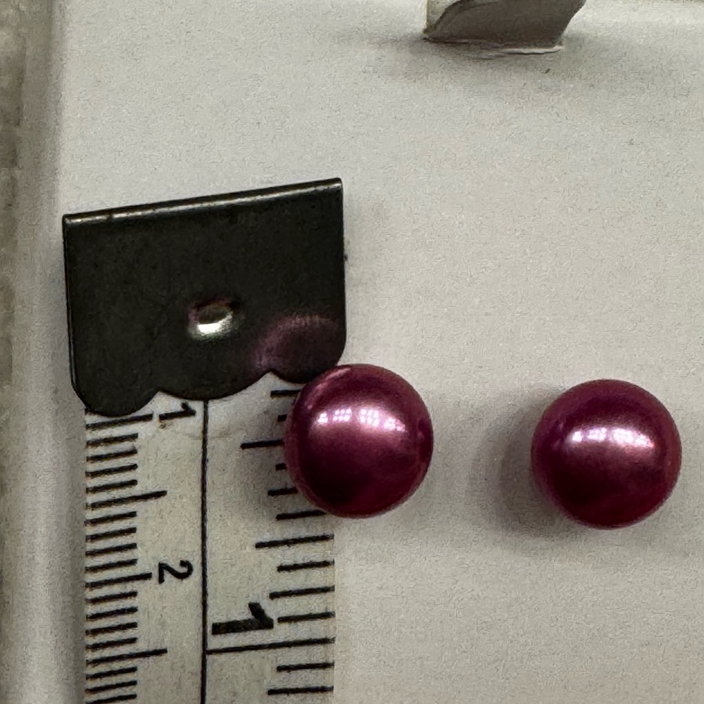 Honora Radiant Magenta Cultured Freshwater Pearl Stud Earrings - Picture 6 of 8